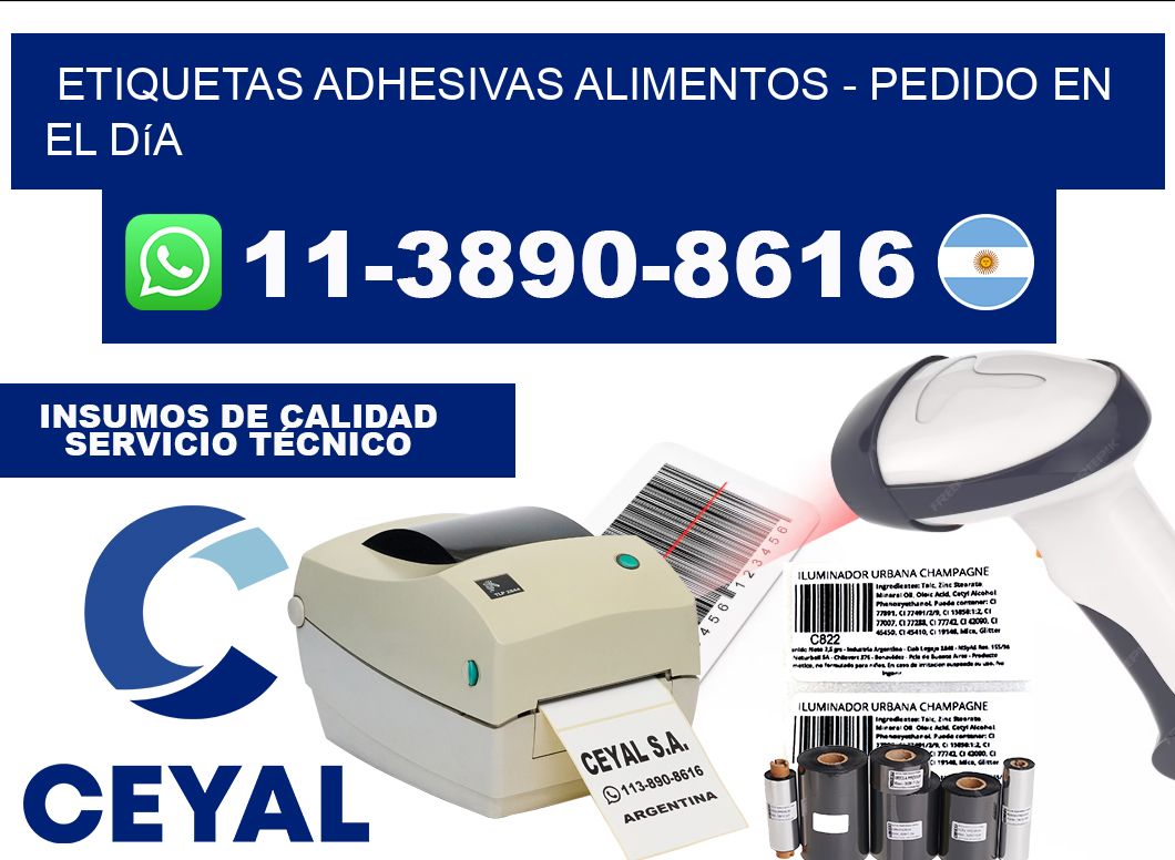ETIQUETAS ADHESIVAS ALIMENTOS - Pedido en el día
