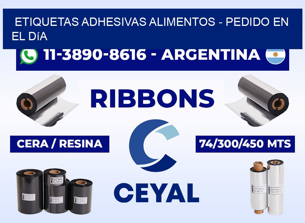 ETIQUETAS ADHESIVAS ALIMENTOS - Pedido en el día