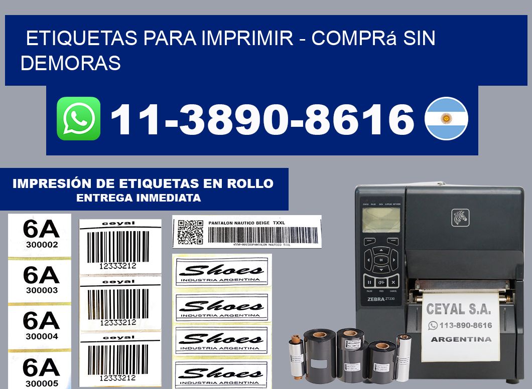 ETIQUETAS PARA IMPRIMIR - Comprá sin demoras