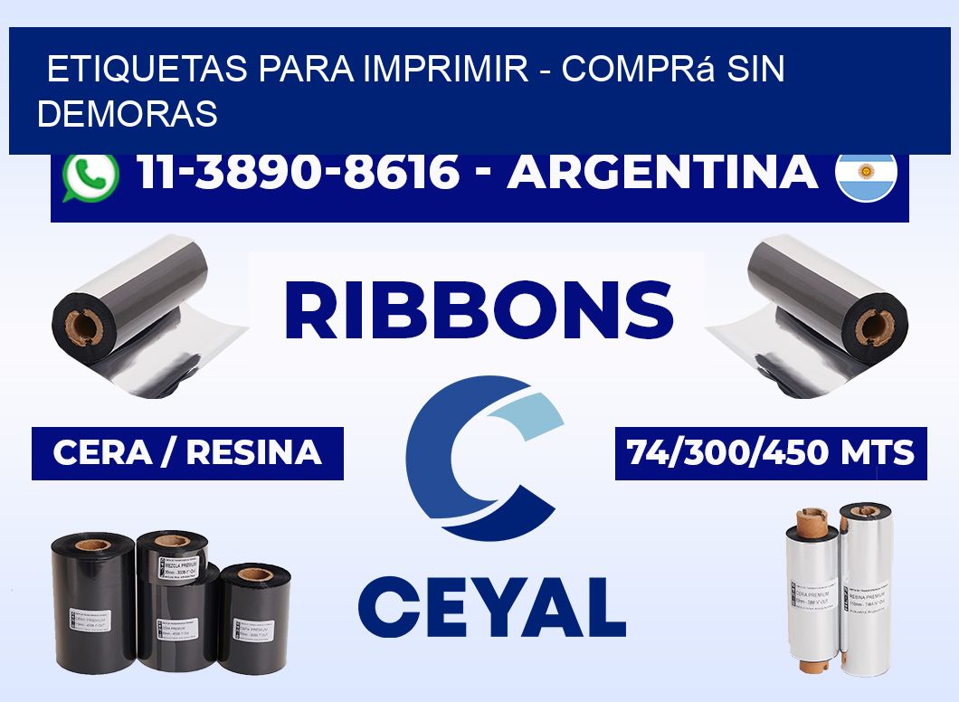 ETIQUETAS PARA IMPRIMIR - Comprá sin demoras