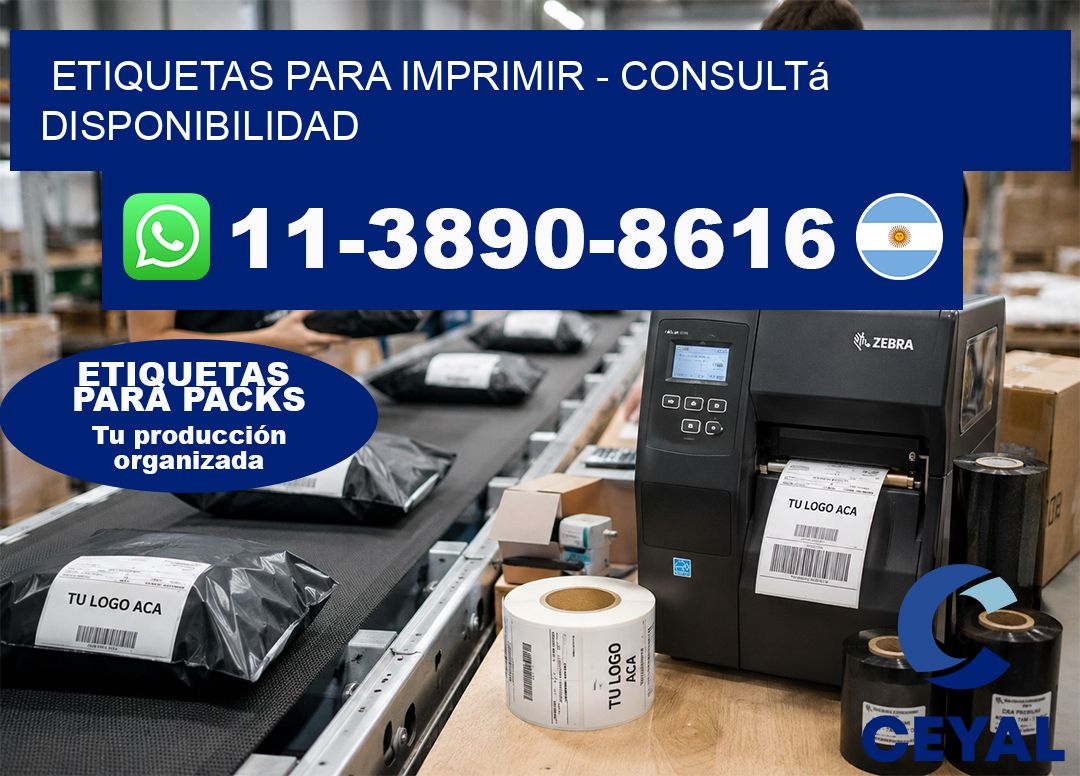 ETIQUETAS PARA IMPRIMIR - Consultá disponibilidad