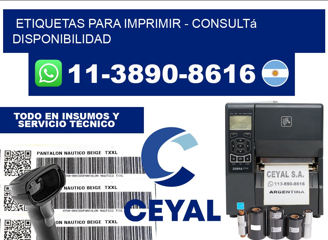 ETIQUETAS PARA IMPRIMIR - Consultá disponibilidad