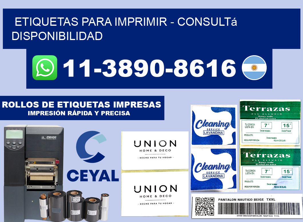 ETIQUETAS PARA IMPRIMIR - Consultá disponibilidad