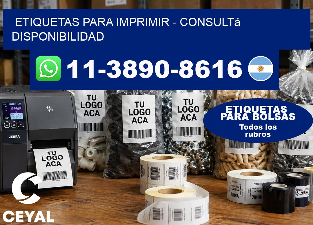 ETIQUETAS PARA IMPRIMIR – Consultá disponibilidad
