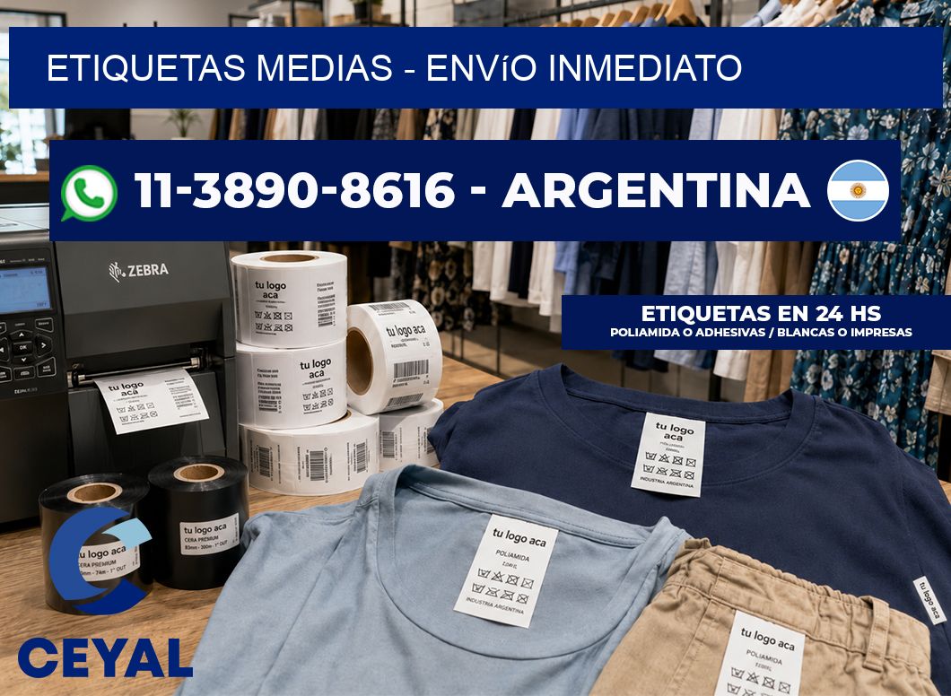 Etiquetas Medias - Envío inmediato
