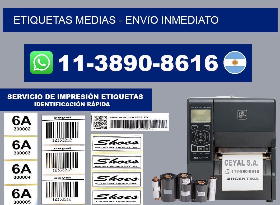 Etiquetas Medias - Envío inmediato