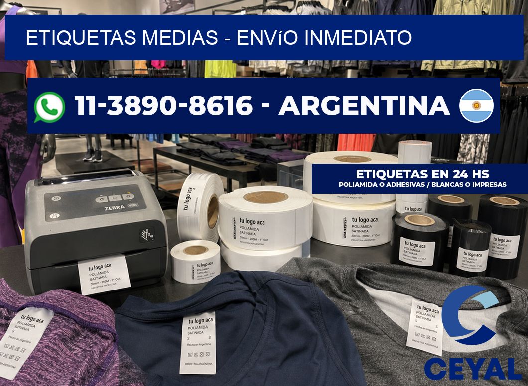 Etiquetas Medias – Envío inmediato