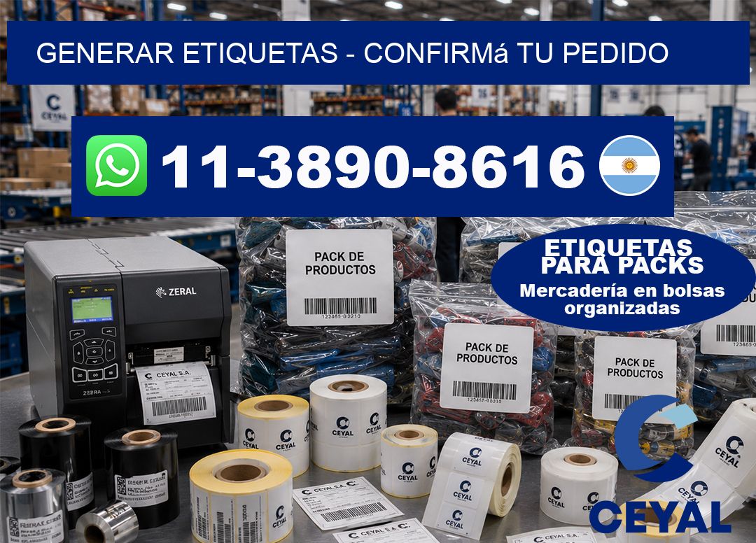 GENERAR ETIQUETAS - Confirmá tu pedido
