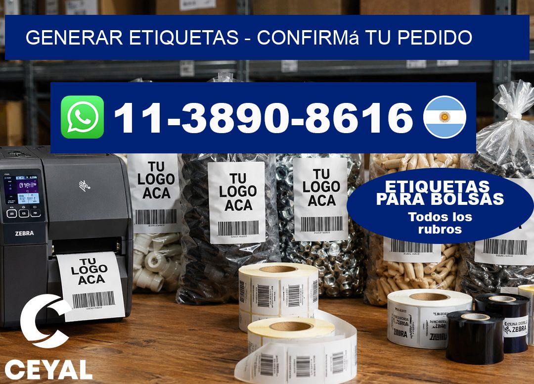 GENERAR ETIQUETAS – Confirmá tu pedido