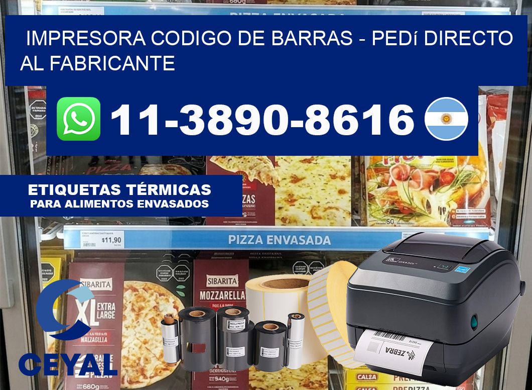 IMPRESORA CODIGO DE BARRAS – Pedí directo al fabricante