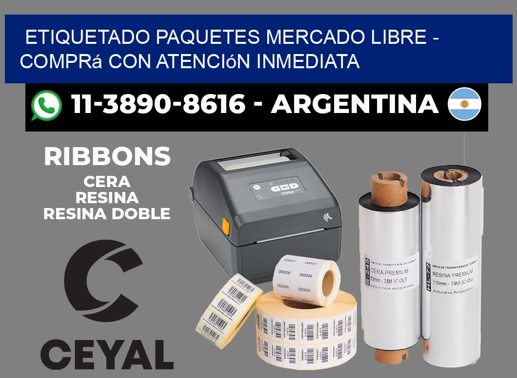 etiquetado paquetes mercado libre - Comprá con atención inmediata