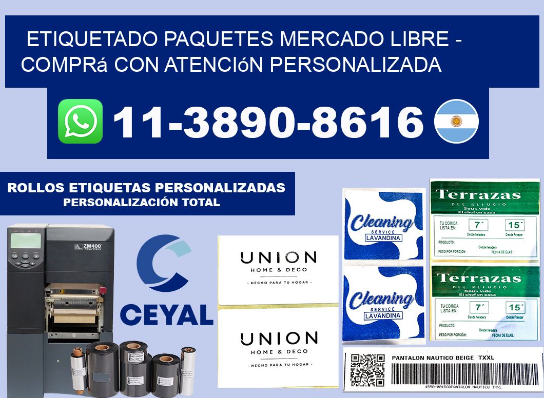 etiquetado paquetes mercado libre - Comprá con atención personalizada