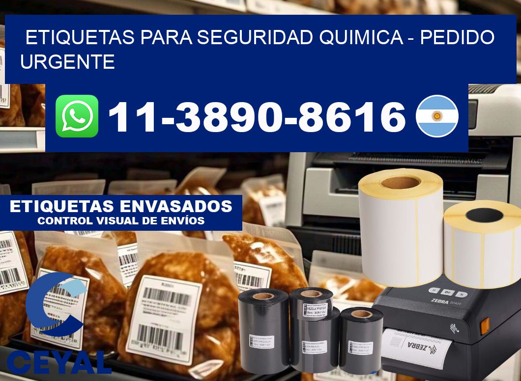 ETIQUETAS PARA SEGURIDAD QUIMICA - Pedido urgente