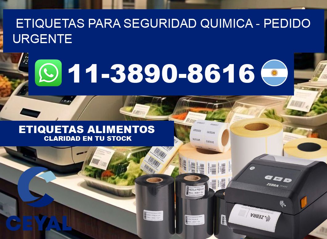 ETIQUETAS PARA SEGURIDAD QUIMICA - Pedido urgente