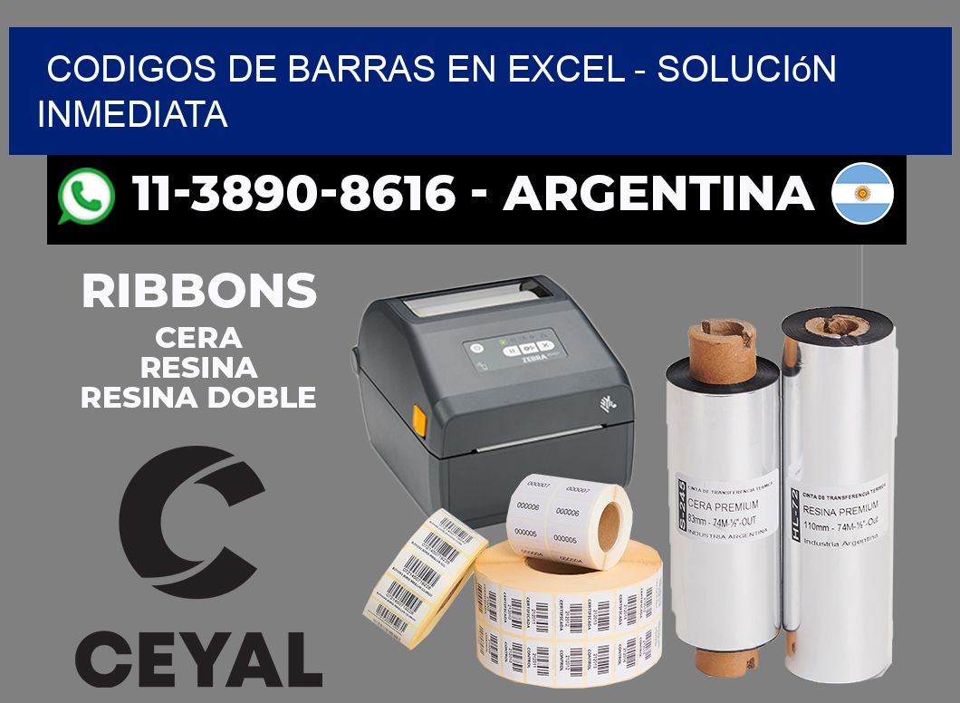 codigos de barras en excel - Solución inmediata