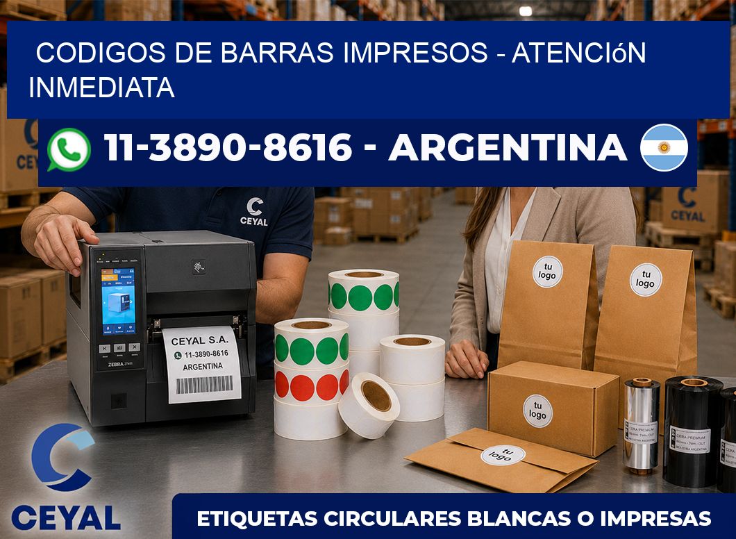 codigos de barras impresos - Atención inmediata