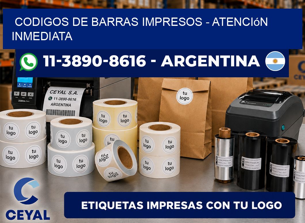 codigos de barras impresos - Atención inmediata