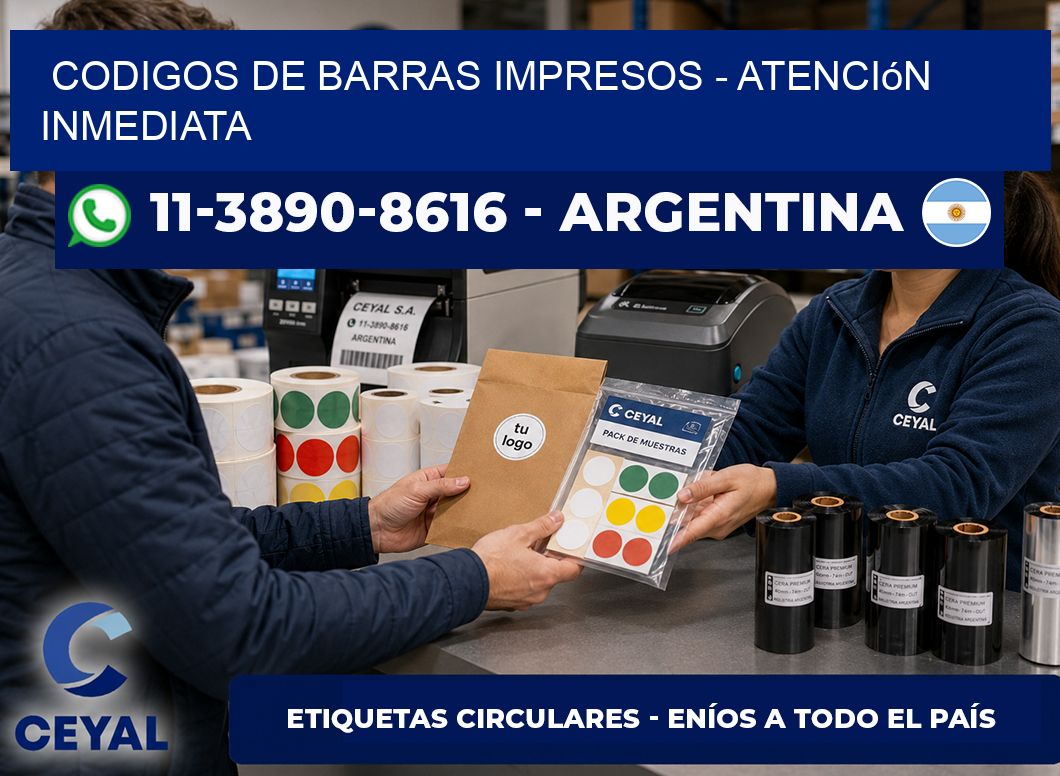 codigos de barras impresos – Atención inmediata