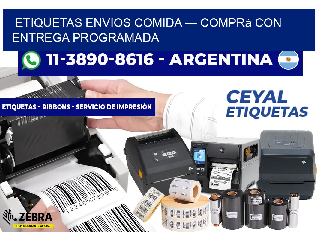 etiquetas envios comida — Comprá con entrega programada