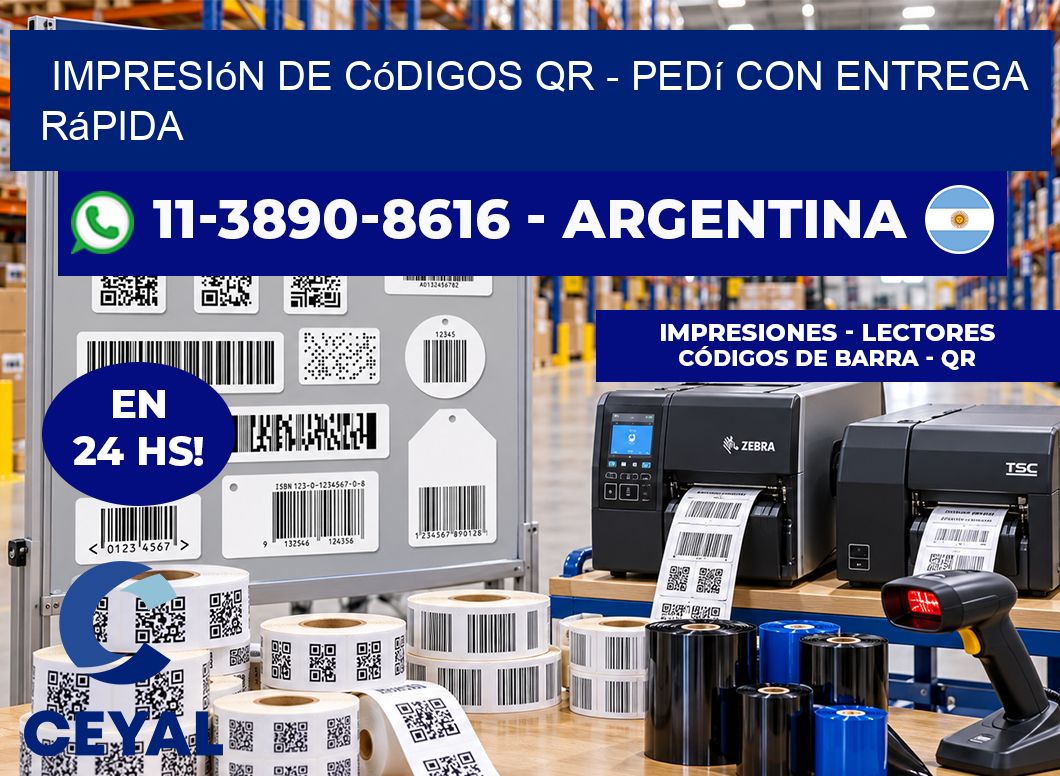 Impresión de Códigos QR - Pedí con entrega rápida