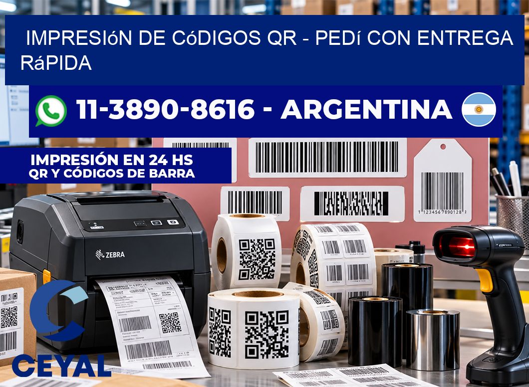 Impresión de Códigos QR - Pedí con entrega rápida
