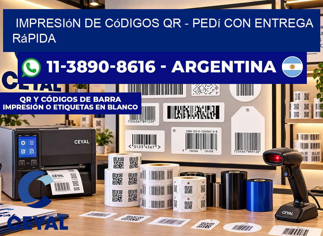 Impresión de Códigos QR - Pedí con entrega rápida