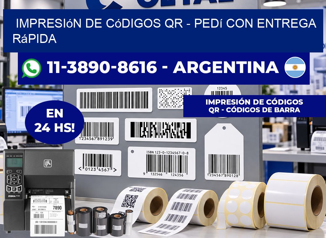 Impresión de Códigos QR - Pedí con entrega rápida